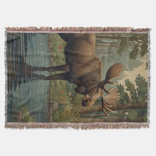 Couverture Boho de l'orignal rustique boho forêt verte (Devant)