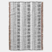 Couverture Boho Ethnic Thot Blanket - Noir & Blanc (devant Vertical)