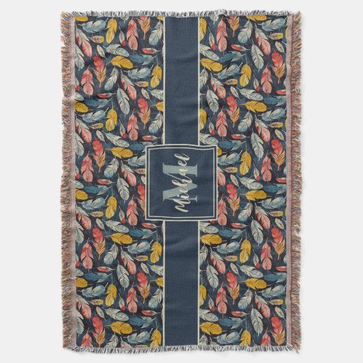 Couverture Boho Feathered Whimsy Blanket tissée (devant Vertical)