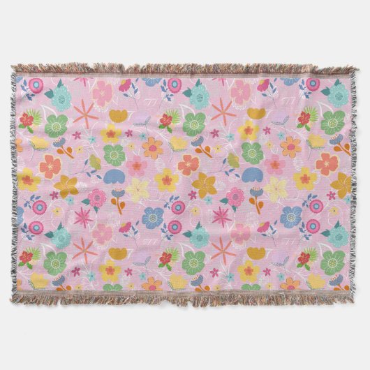 Couverture Boho Flowers Motif B01.w LPink BG (Devant)