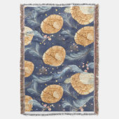 Couverture Boho Grain de Bois Éventail et Navy Feather Botani (devant Vertical)