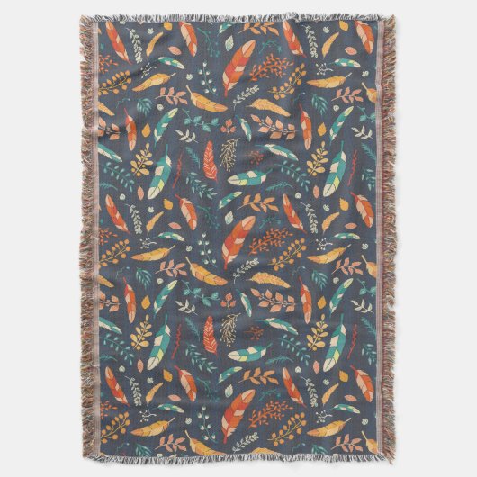 Couverture Boho Hippie Motif de plume (devant Vertical)