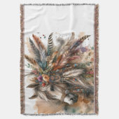 Couverture Boho Horse with feathers (devant Vertical)