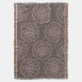 Couverture Boho Main dessinée Mandala Blush Pink Motif Brown (devant Vertical)