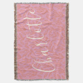 Couverture Boho Motif de feuille botanique en rose Personnali (devant Vertical)