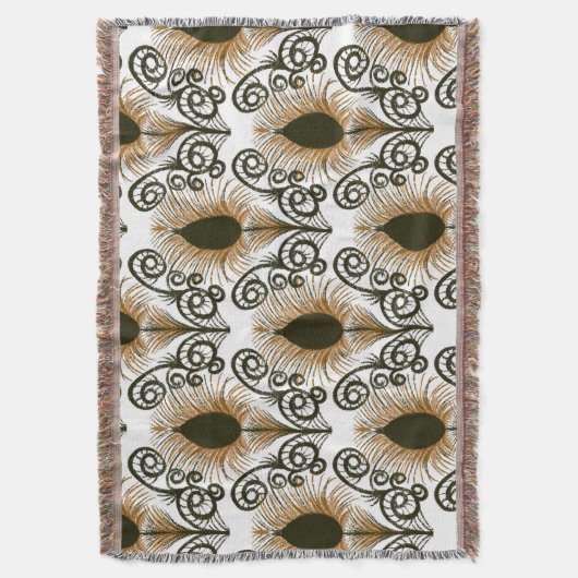 Couverture Boho Peacock Bijou en plumes Tone Golden Brown (devant Vertical)