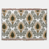 Couverture Boho Peacock Bijou en plumes Tone Golden Brown (Devant)