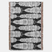 Couverture Boho plumes : motif noir et blanc (devant Vertical)