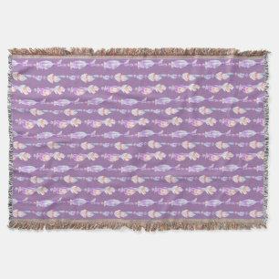 Couverture Boho plumes perles aquarelle art motif lancer
