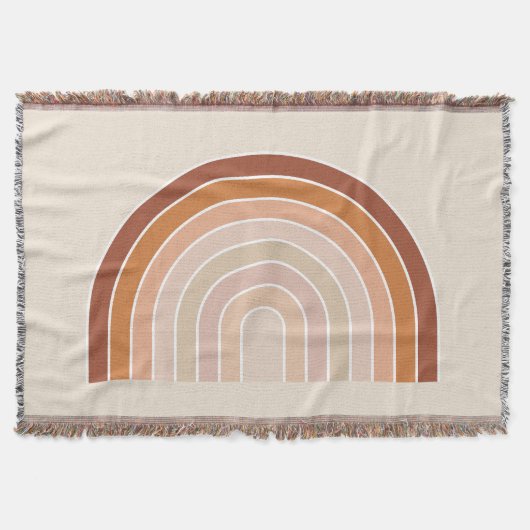 Couverture Boho Rainbow Beige Terracotta (Devant)