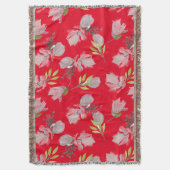 Couverture Boho rouge motif aquarelle florale belle moderne (devant Vertical)