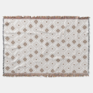 Couverture Boho Soft Neutral Tribal Motif Aztèque géométrique