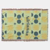 Couverture Boho Sun Moon Stars Mint Bleu Jaune Personnalisé (Devant)