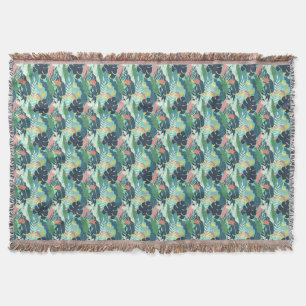 Couverture Boho vert poussiéreux sauge vert marine bleu trop