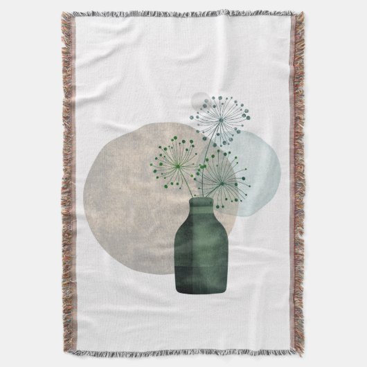 Couverture Boho Zen Dandelions Floraux Dans Une Bouteille (devant Vertical)