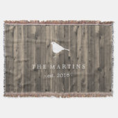 Couverture Bois Brown rustique et oiseau blanc doux (Devant)