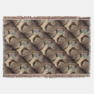 Couverture bois de grange rustique étoile western cowboy fleu