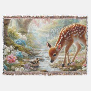 Couverture Bois de printemps avec canard et faon/cerf