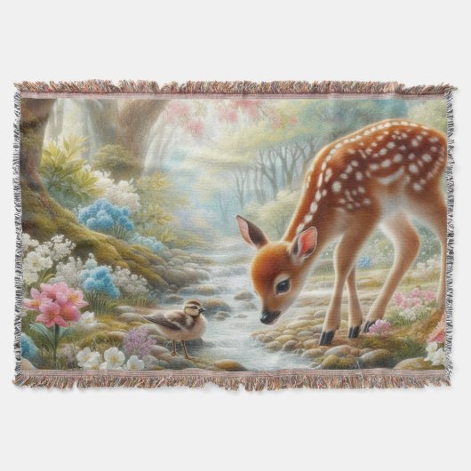 Couverture Bois de printemps avec canard et faon/cerf (Devant)