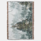 Couverture Bois d'hiver Foggy Mountain Forest Staer Deer The (devant Vertical)
