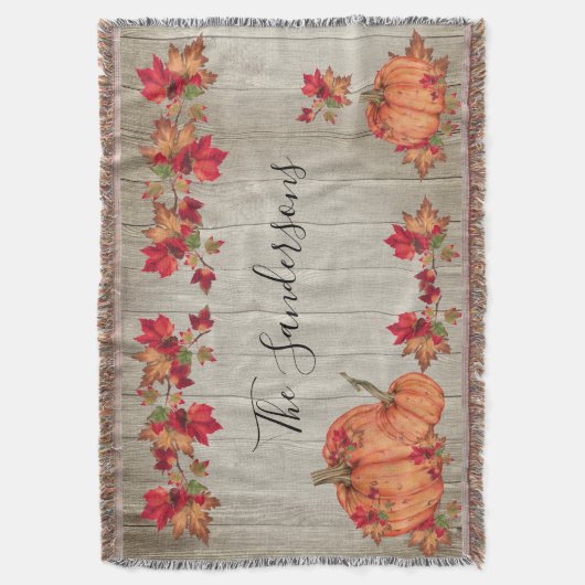 Couverture Bois Rustique Automne Citrouille Orange Chute Lais (devant Vertical)