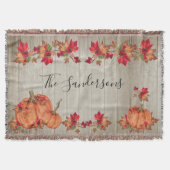 Couverture Bois Rustique Automne Citrouille Orange Chute Lais (Devant)