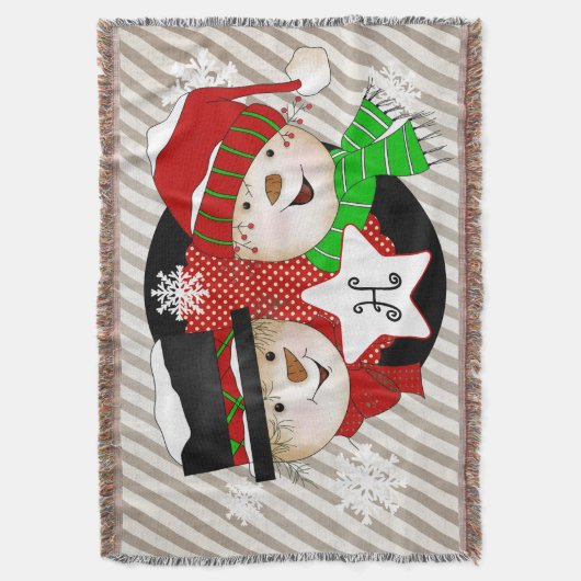 Couverture Bonhommes de neige initiaux de monogramme sur le (devant Vertical)