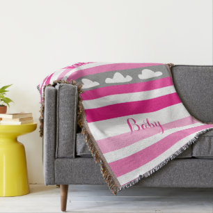 Couverture Bonjour bébé Personnalisé Moderne Roses Clouds ray