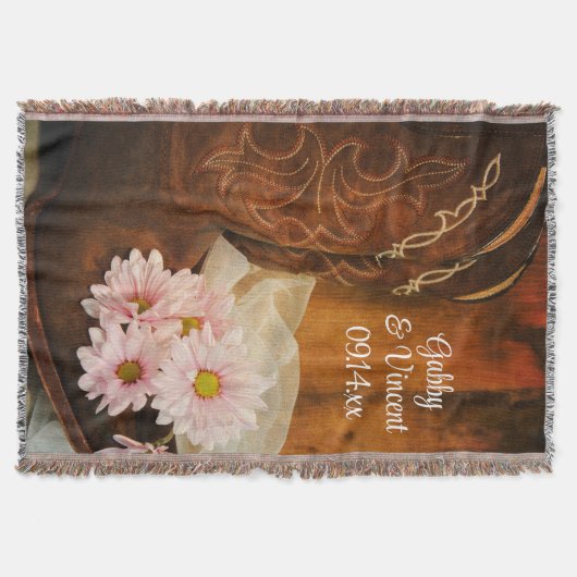 Couverture Boots de cowboy rose Daisées Mariage occidental (Devant)