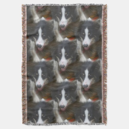Couverture Bordure Collie Stare Chien Motif (devant Vertical)