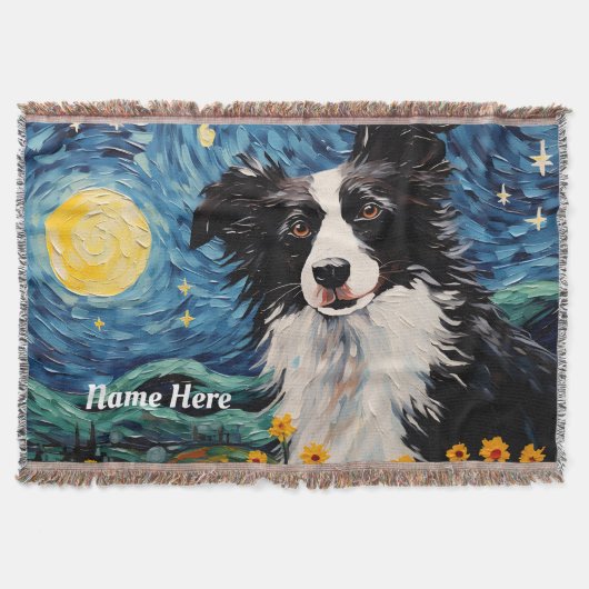 Couverture Bordure Collie Starry Nuit (Devant)