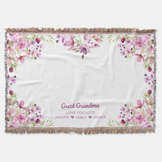 Couverture Bordure de grande grand-mère rose et violet (Devant)