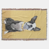 Couverture Boston Terrier Peinture - Cute Original Chien Art (Devant)