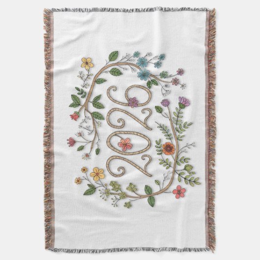 Couverture Botanical 2026 Typography with Flowering Vines (devant Vertical)