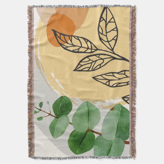 Couverture Botanique Boho Green Orange (devant Vertical)