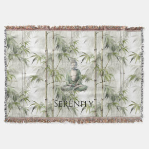 Couverture Bouddha de sérénité en bambou vert