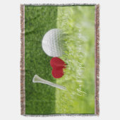 Couverture Boule de golf et tee avec amour sur herbe verte (devant Vertical)
