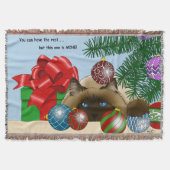 Couverture Boule de Noël Chat siamois Drôle (Devant)