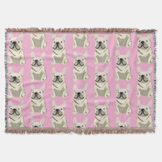 Couverture Bouledogue Français crème (Devant)