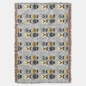 Couverture Bouledogues Français Herringbone Gris (devant Vertical)