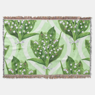 Couverture Bouquet de lys de la vallée fleurs sur vert