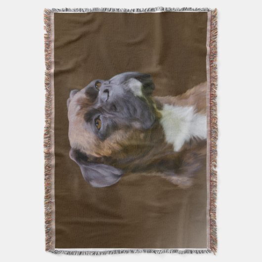 Couverture Boxer Peinture à l'huile de chien Portrait d'art (devant Vertical)