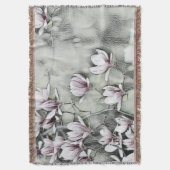 Couverture Branche de magnolia rose tirant sur fond noir gris (devant Vertical)