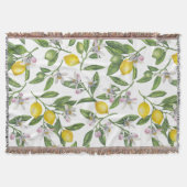 Couverture Branches de citron avec fleurs et fruits sur blanc (Devant)