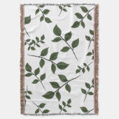 Couverture Branches de feuillage avec Feuilles verts en blanc (devant Vertical)