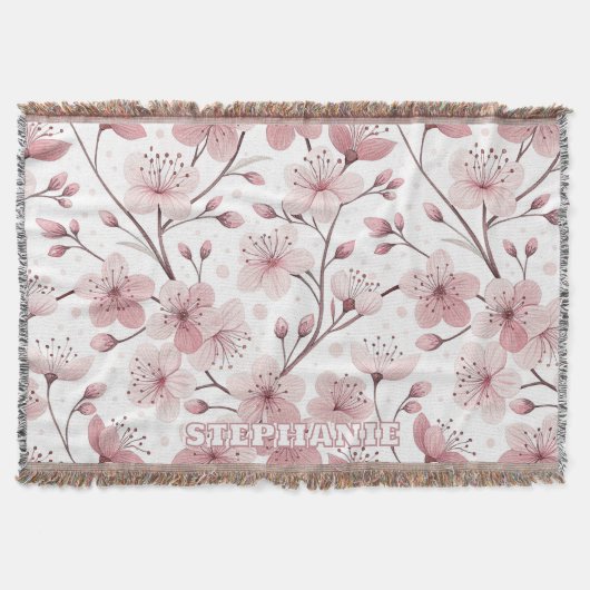 Couverture Branches de fleurs roses romantiques et floraison (Devant)
