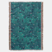 Couverture Branches de pin sarcelle avec flocons de neige bla (devant Vertical)