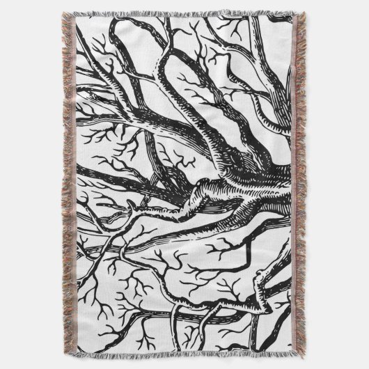 Couverture Branches rustiques Abstraites en noir et blanc (devant Vertical)