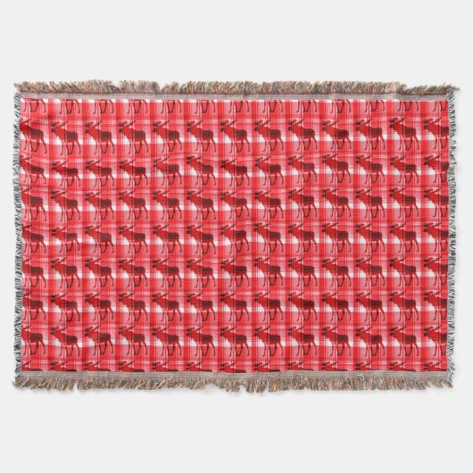 Couverture Bright rouge plaid lanceur d'orignal (Devant)