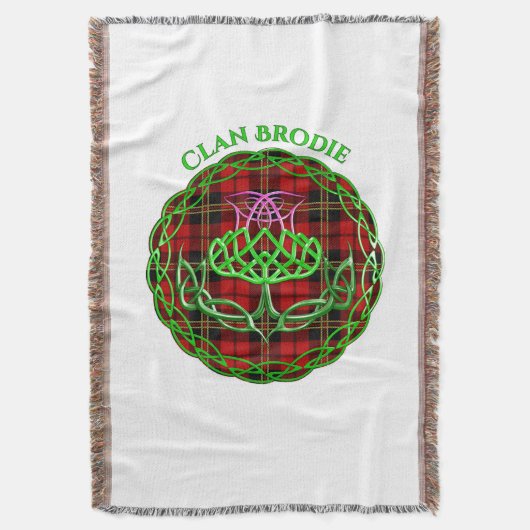 Couverture Brodie Scottish Tartan Celtic Thistle (devant Vertical)